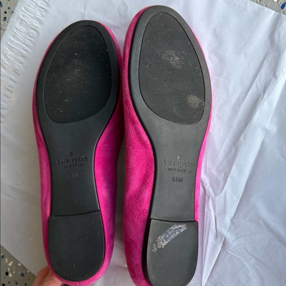Kate Spade “yes please” Pink gold Ballet Flats size 8.5 women’s - Picture 14 of 14